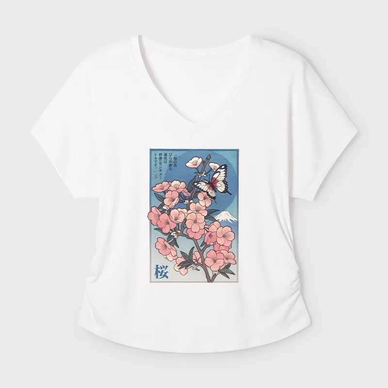 Tokyo-Tiger Ukiyoe Japanese Cherry blossoms Poster Modal Dolman Sleeve T-Shirt