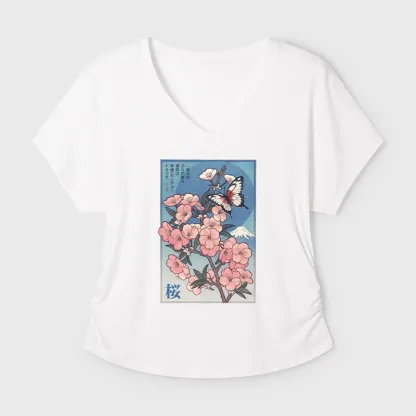 Tokyo-Tiger Ukiyoe Japanese Cherry blossoms Poster Modal Dolman Sleeve T-Shirt