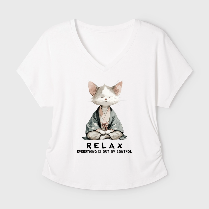 Tokyo-Tiger Zen Cat Relaxation，Everything's Out Of Control Modal Dolman Sleeve T-Shirt