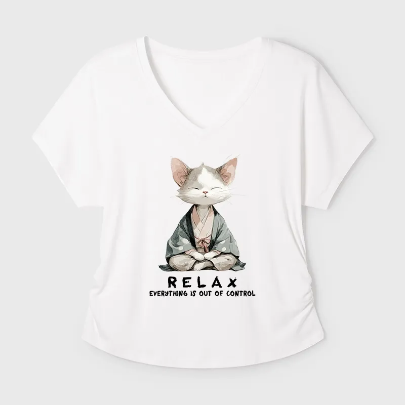 Tokyo-Tiger Zen Cat Relaxation，Everything's Out Of Control Modal Dolman Sleeve T-Shirt