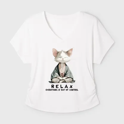 Tokyo-Tiger Zen Cat Relaxation，Everything's Out Of Control Modal Dolman Sleeve T-Shirt