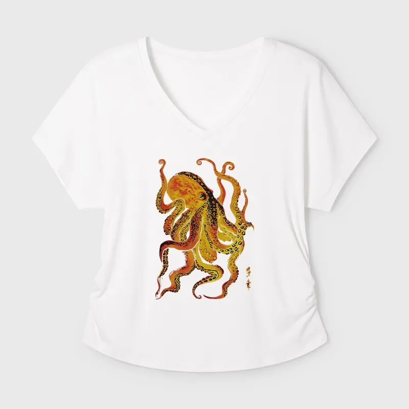 Tokyo-Tiger Deep Sea Gorgeous Octopus Modal Dolman Sleeve T-Shirt