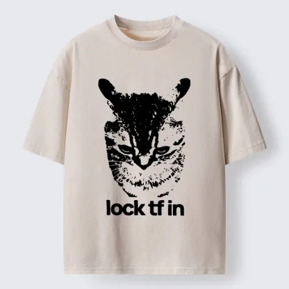 Tokyo-Tiger Serious Cat Meme Washed T-Shirt