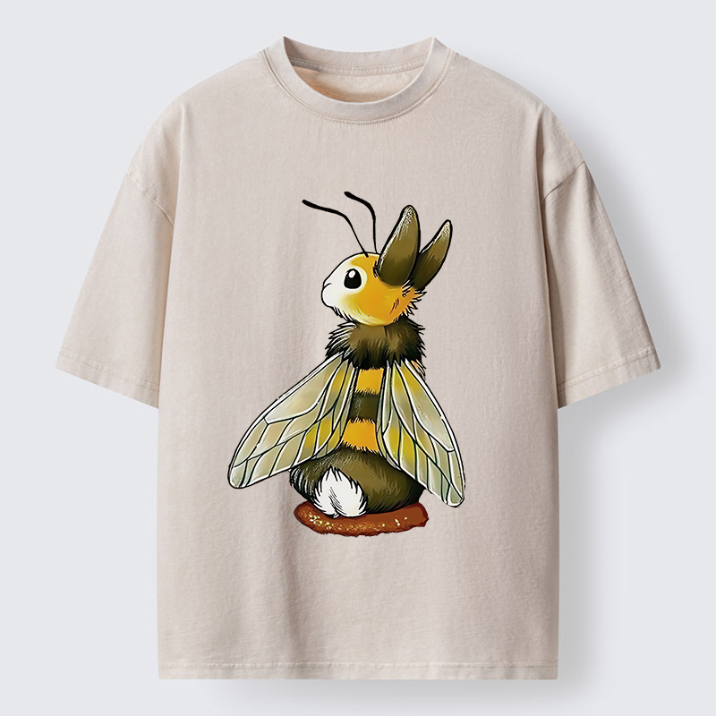 Tokyo-Tiger Bee Rabbit Funny Washed T-Shirt