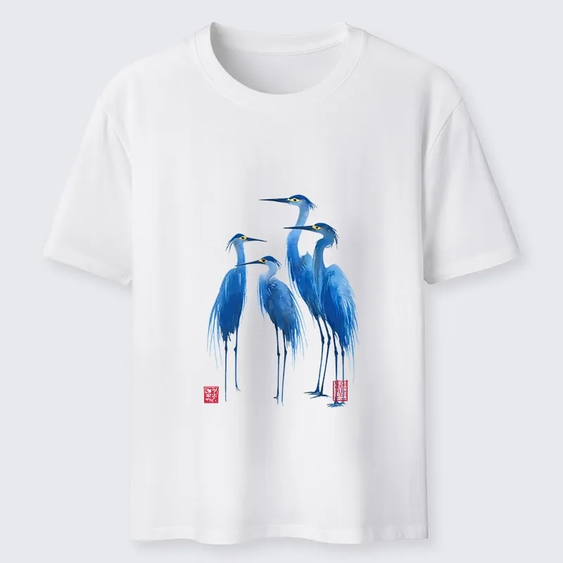 Tokyo-Tiger Flocks Of Great Blue Herons Classic T-Shirt