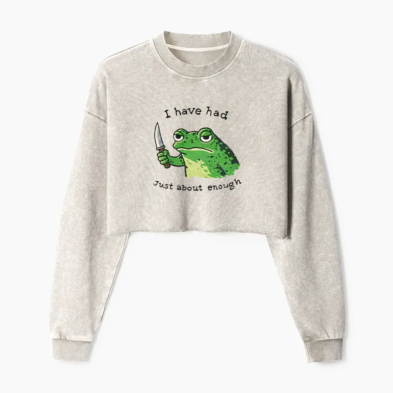 Tokyo-Tiger Impatient Frog Washed Crop Sweatshirt