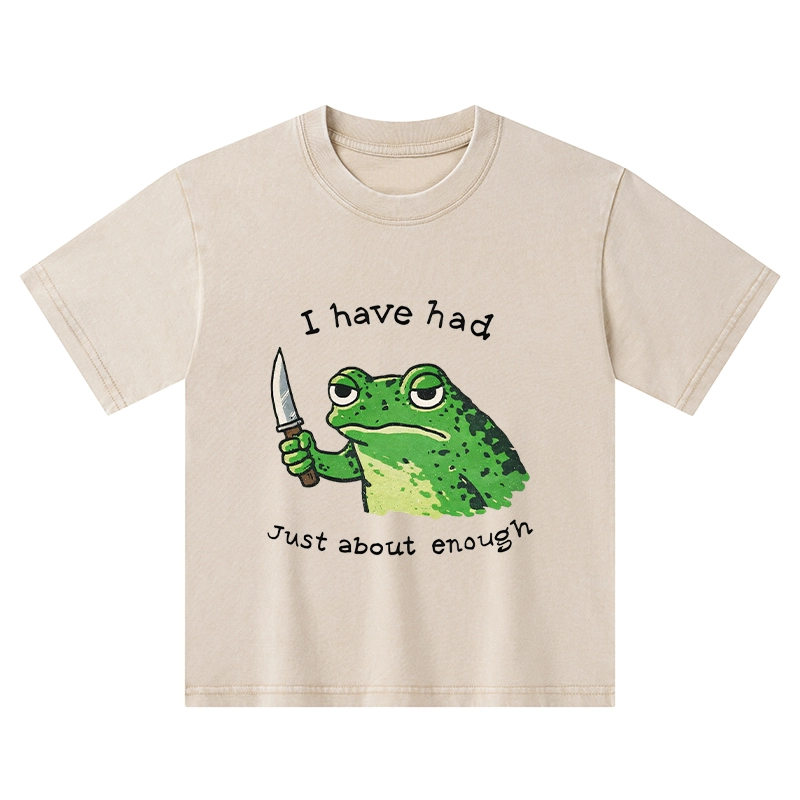 Tokyo-Tiger Impatient Frog Kids Washed T-Shirt