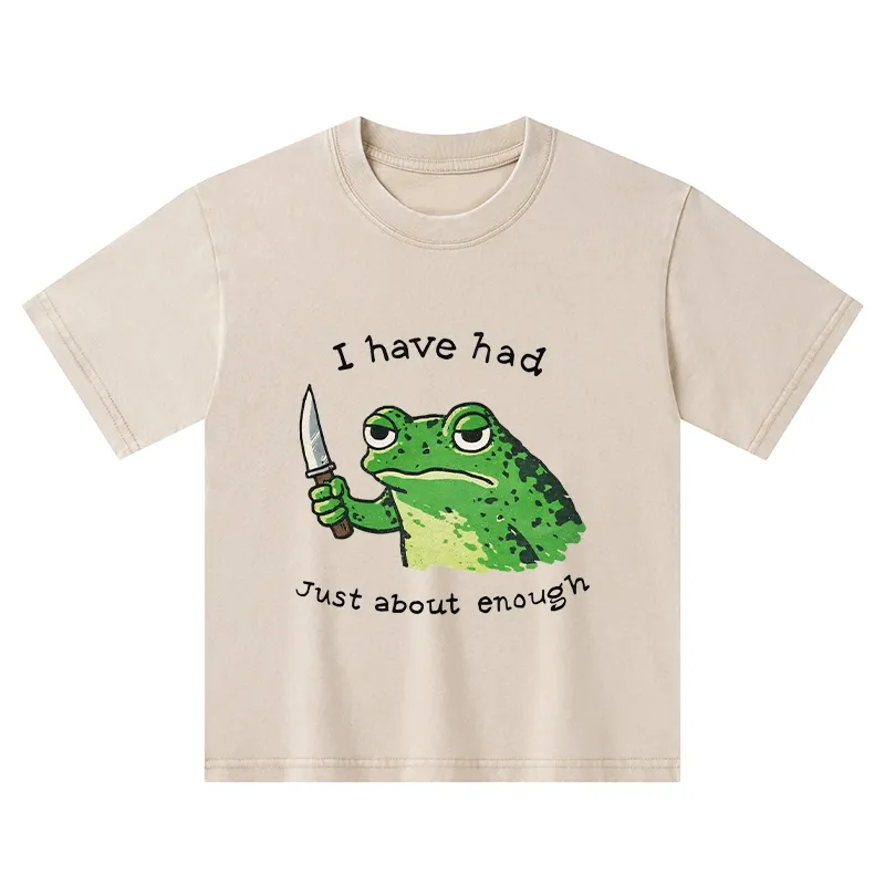 Tokyo-Tiger Impatient Frog Kids Washed T-Shirt