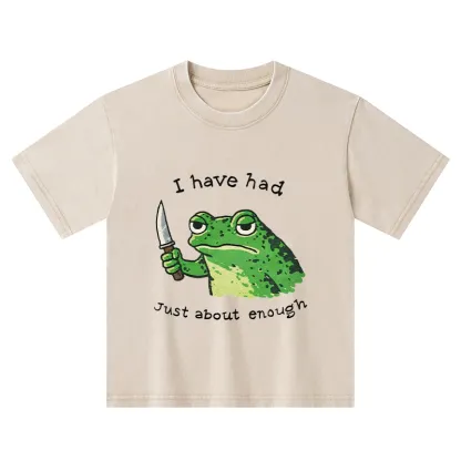 Tokyo-Tiger Impatient Frog Kids Washed T-Shirt