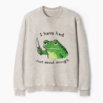 Tokyo-Tiger Impatient Frog Washed Terry Sweatshirt