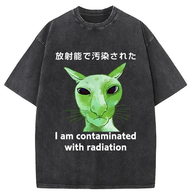 Tokyo-Tiger Radiation-exposed Cat Washed T-Shirt