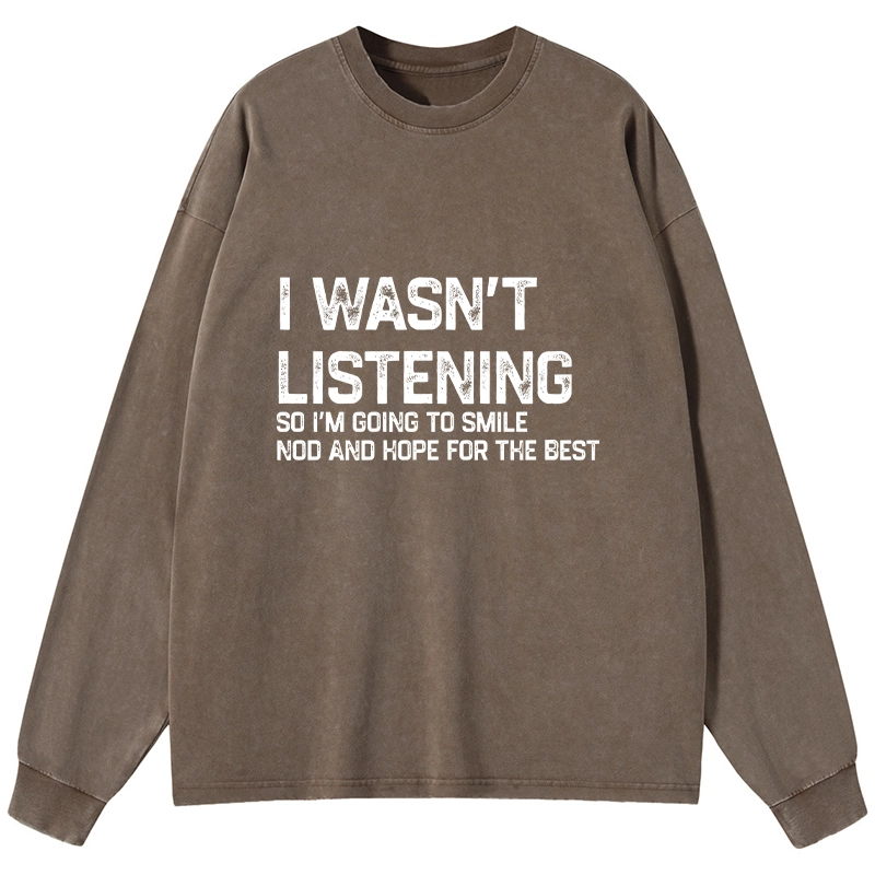 Tokyo-Tiger Indifferent To Everything Washed Long Sleeve T-Shirt