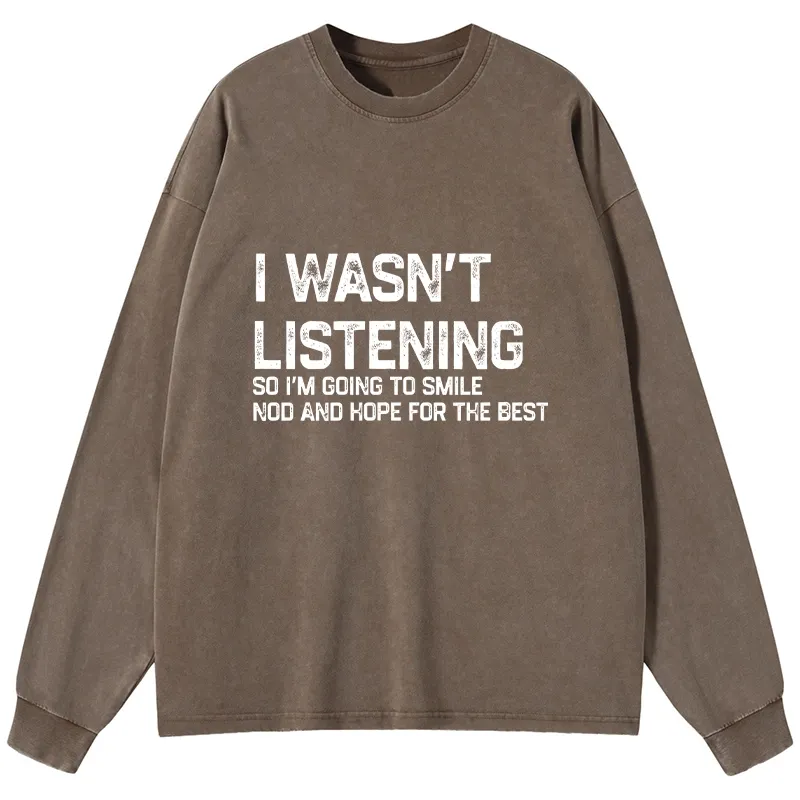 Tokyo-Tiger Indifferent To Everything Washed Long Sleeve T-Shirt