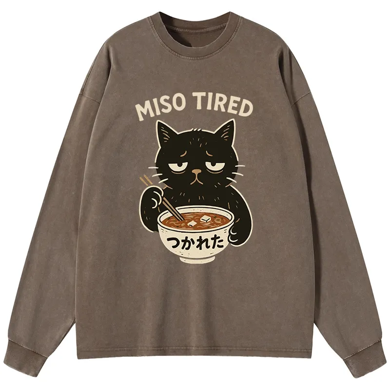Tokyo-Tiger I’m So Tired Washed Long Sleeve T-Shirt