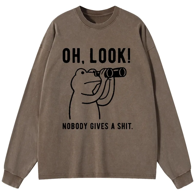 Tokyo-Tiger Frog of Indifference Washed Long Sleeve T-Shirt