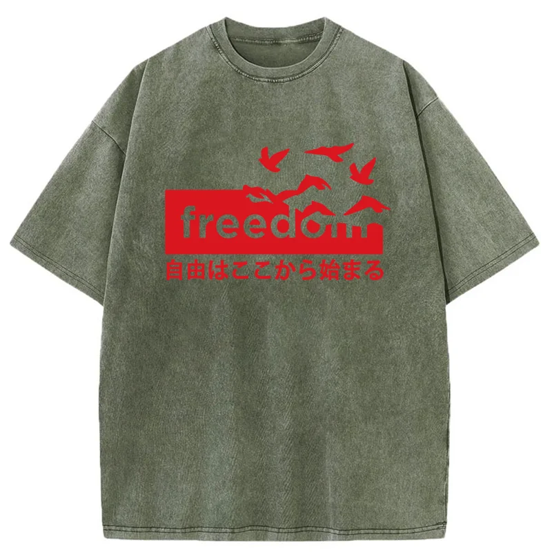 Tokyo-Tiger Freedom Japanese Washed T-Shirt