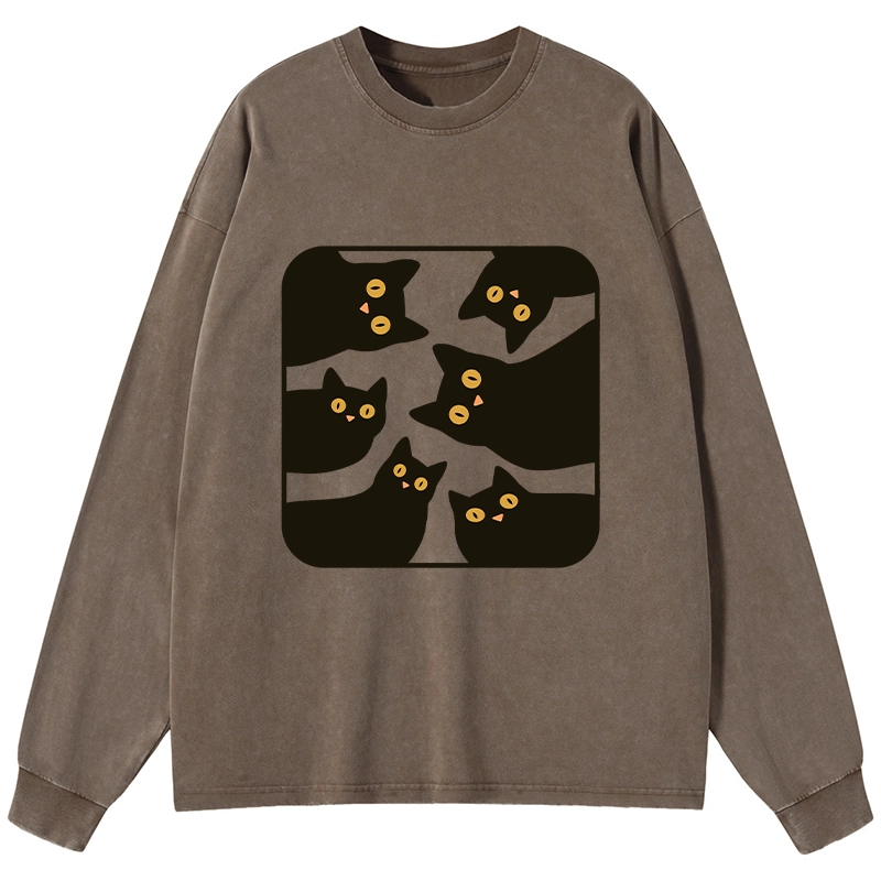 Tokyo-Tiger Cats Are Watching You Washed Long Sleeve T-Shirt