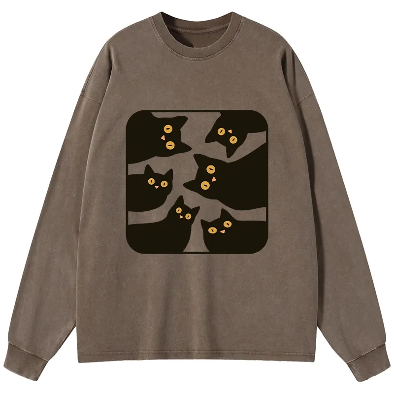 Tokyo-Tiger Cats Are Watching You Washed Long Sleeve T-Shirt