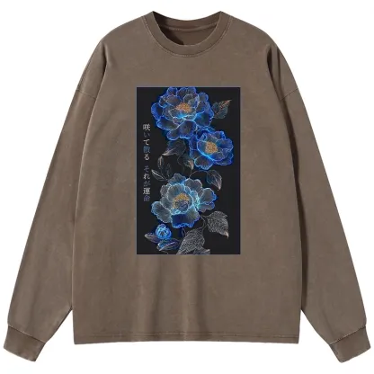 Tokyo-Tiger The Sea Of Flowers In The Darkness Washed Long Sleeve T-Shirt