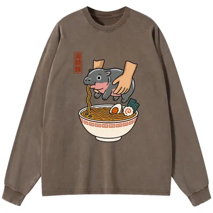 Tokyo-Tiger Noodles Got Me Washed Long Sleeve T-Shirt