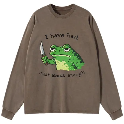 Tokyo-Tiger Impatient Frog Washed Long Sleeve T-Shirt