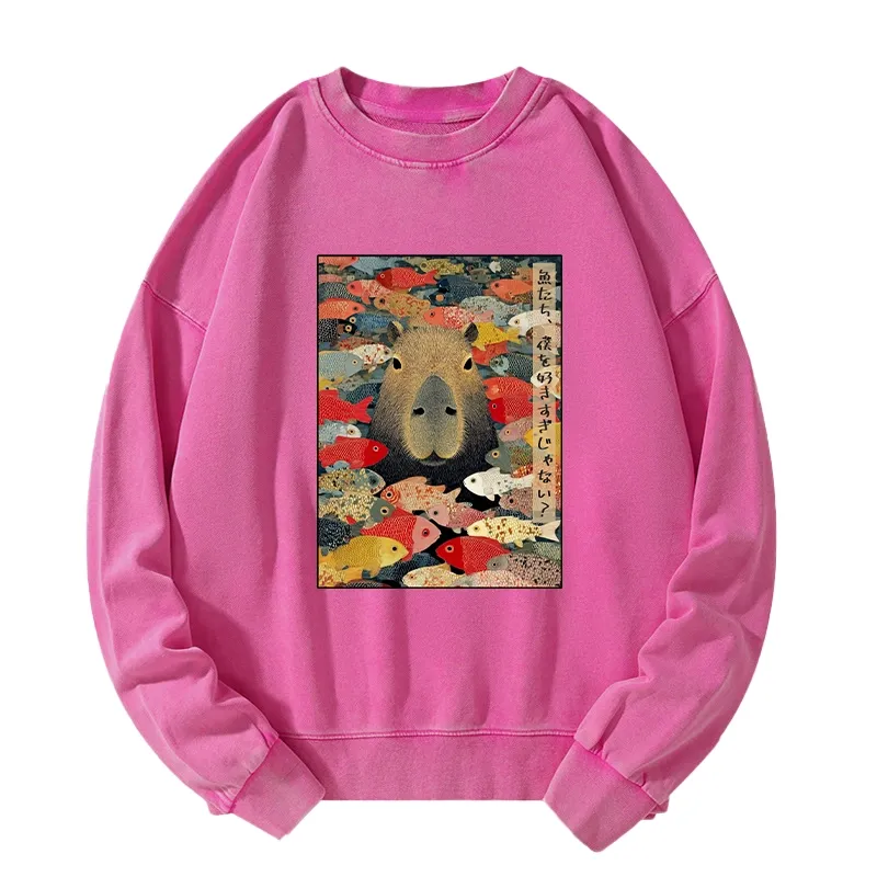 Tokyo-Tiger Am I Too Lovable? Washed Sweatshirt