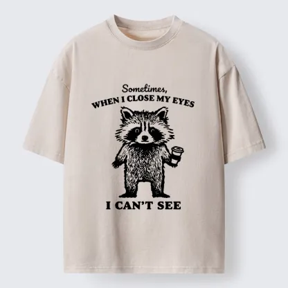 Tokyo-Tiger When Eyes Are Closed Washed T-Shirt