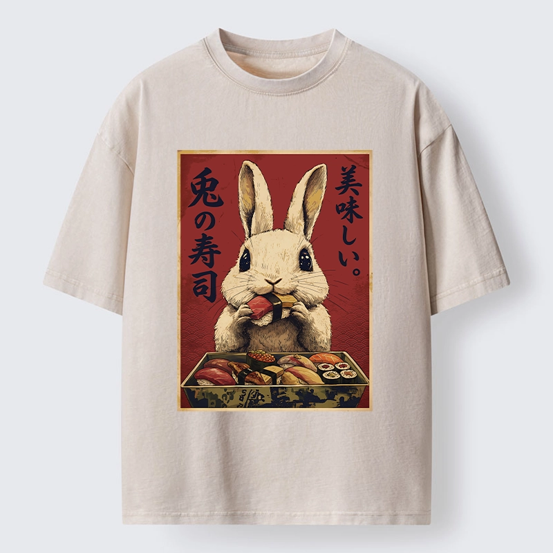 Tokyo-Tiger Rabbit’s Sushi Feast Washed T-Shirt