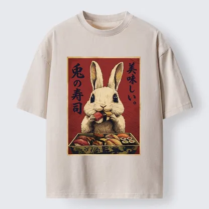 Tokyo-Tiger Rabbit’s Sushi Feast Washed T-Shirt