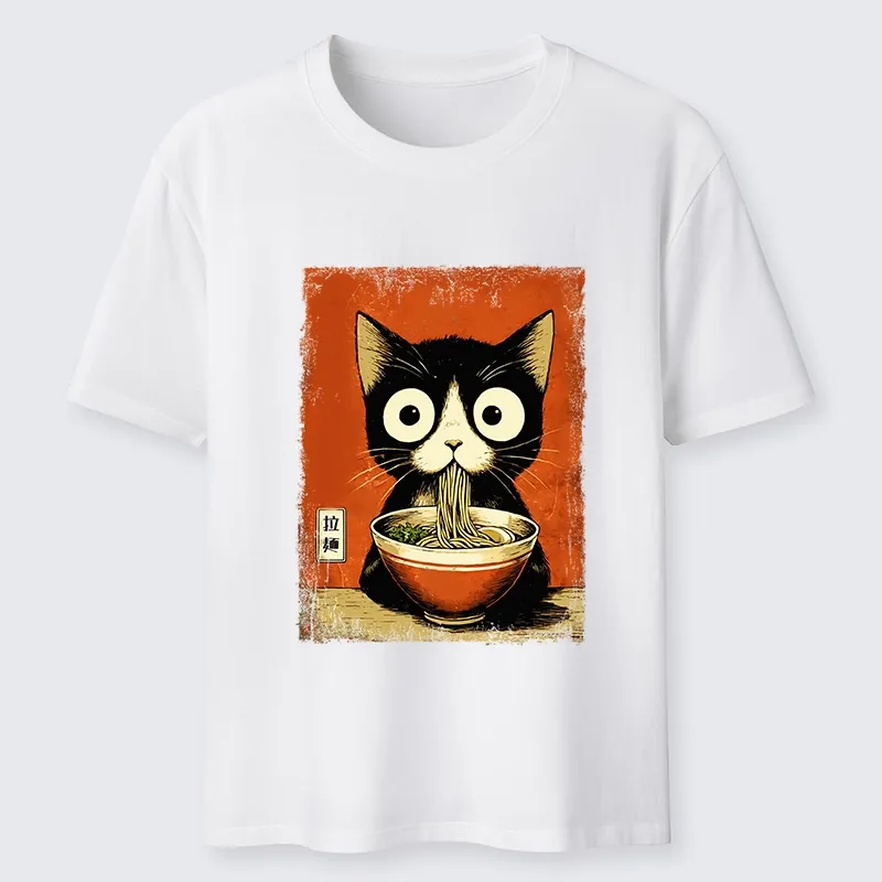 Tokyo-Tiger Ramen Loving Black Cat Classic T-Shirt Sale