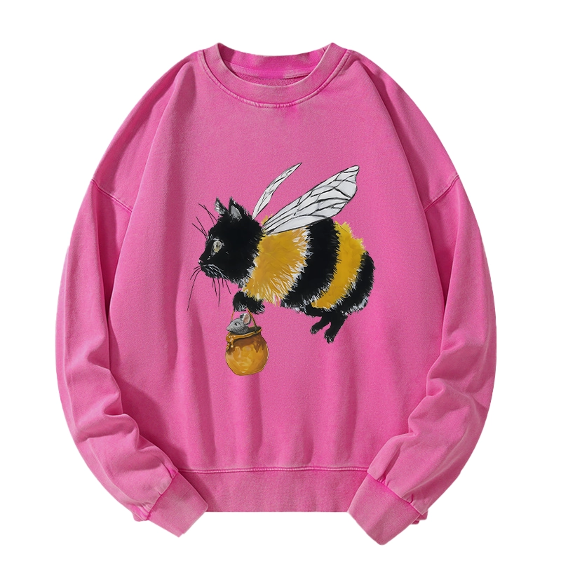 Tokyo-Tiger Catbee Funny Washed Sweatshirt