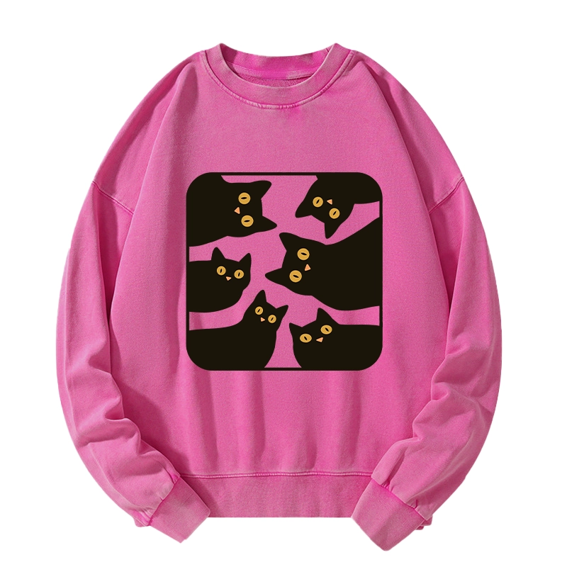 Tokyo-Tiger Cats Are Watching You Washed Sweatshirt