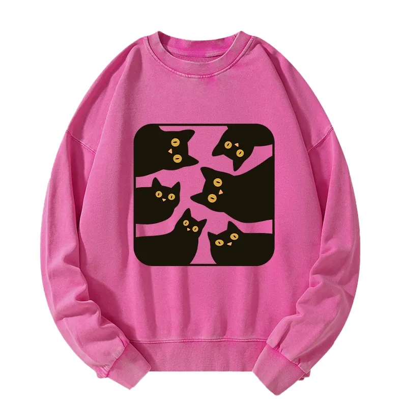 Tokyo-Tiger Cats Are Watching You Washed Sweatshirt