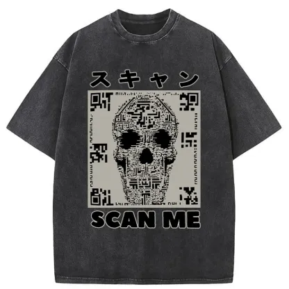Tokyo-Tiger Please Scan Me Washed T-Shirt