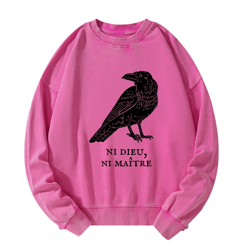 Tokyo-Tiger Crow Have A Strong Sense Of Self Washed Sweatshirt