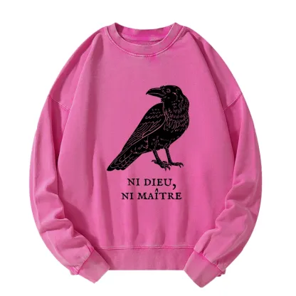 Tokyo-Tiger Crow Have A Strong Sense Of Self Washed Sweatshirt