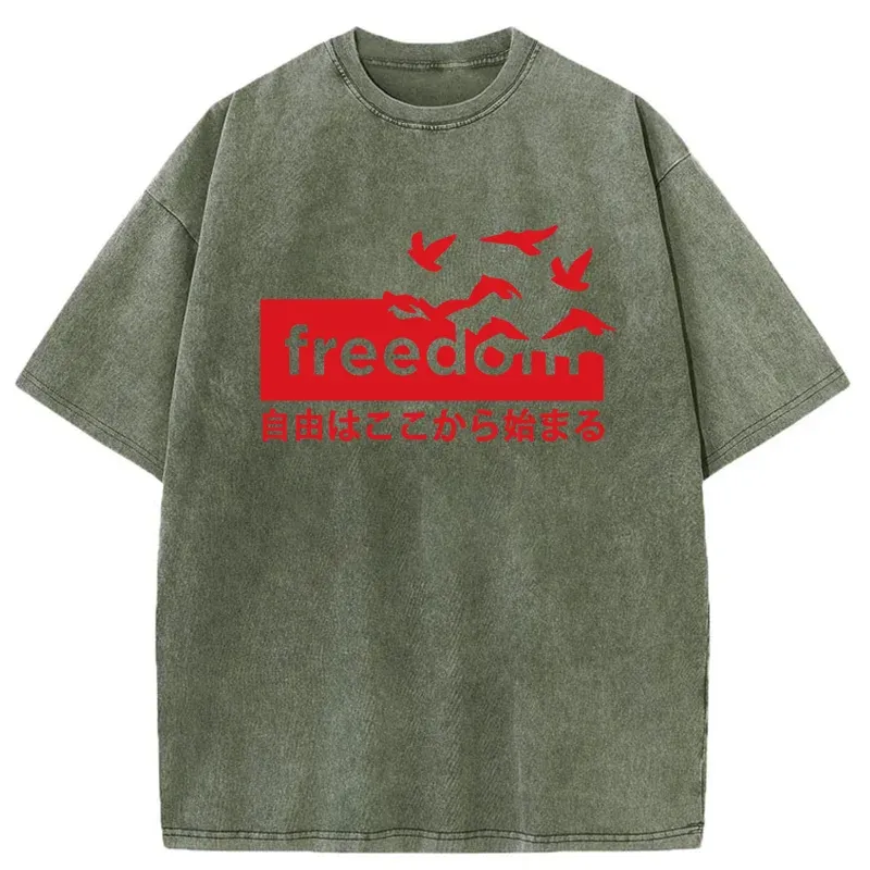 Tokyo-Tiger Freedom Japanese Washed T-Shirt