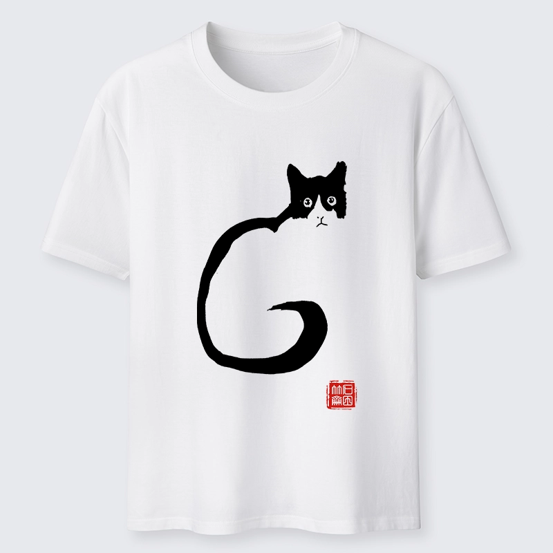 Tokyo-Tiger Calm Cat In Simple Lines Classic T-Shirt