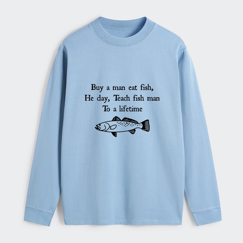 Tokyo-Tiger Man Eat Fish Meme Classic Long Sleeve T-Shirt