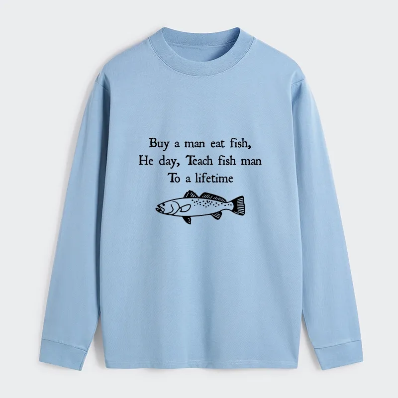Tokyo-Tiger Man Eat Fish Meme Classic Long Sleeve T-Shirt