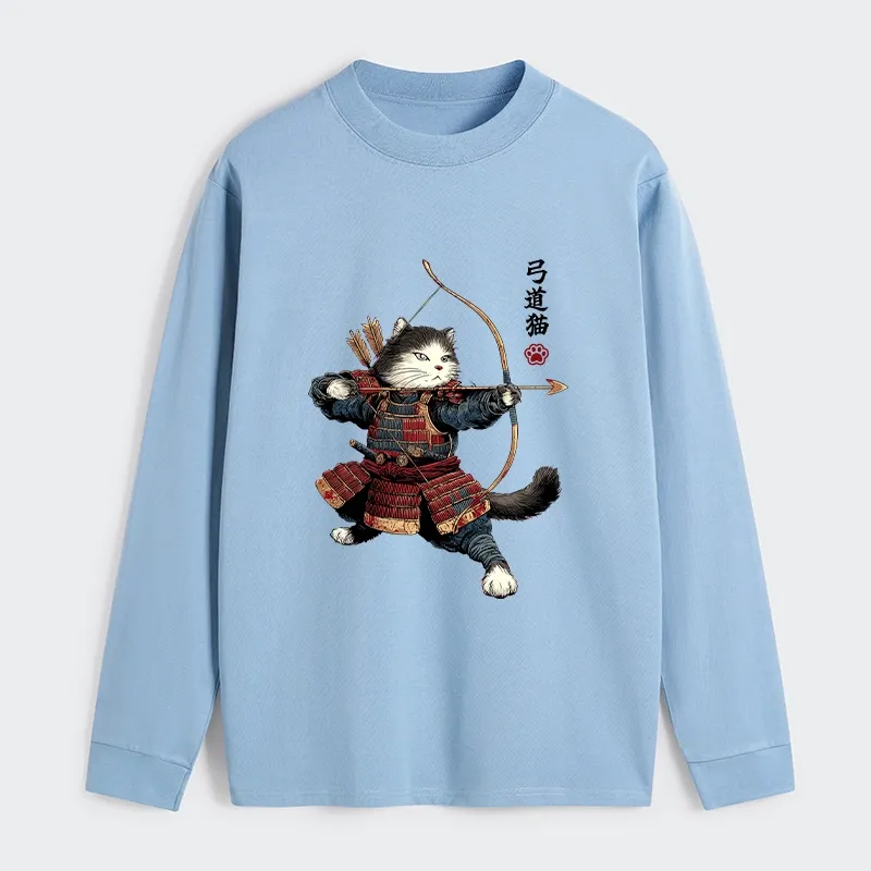 Tokyo-Tiger Kyudo Samurai Cat Classic Long Sleeve T-Shirt