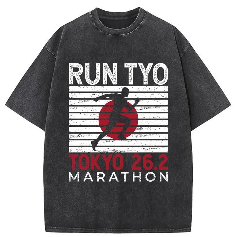 Tokyo-Tiger Tokyo Marathon Washed T-Shirt