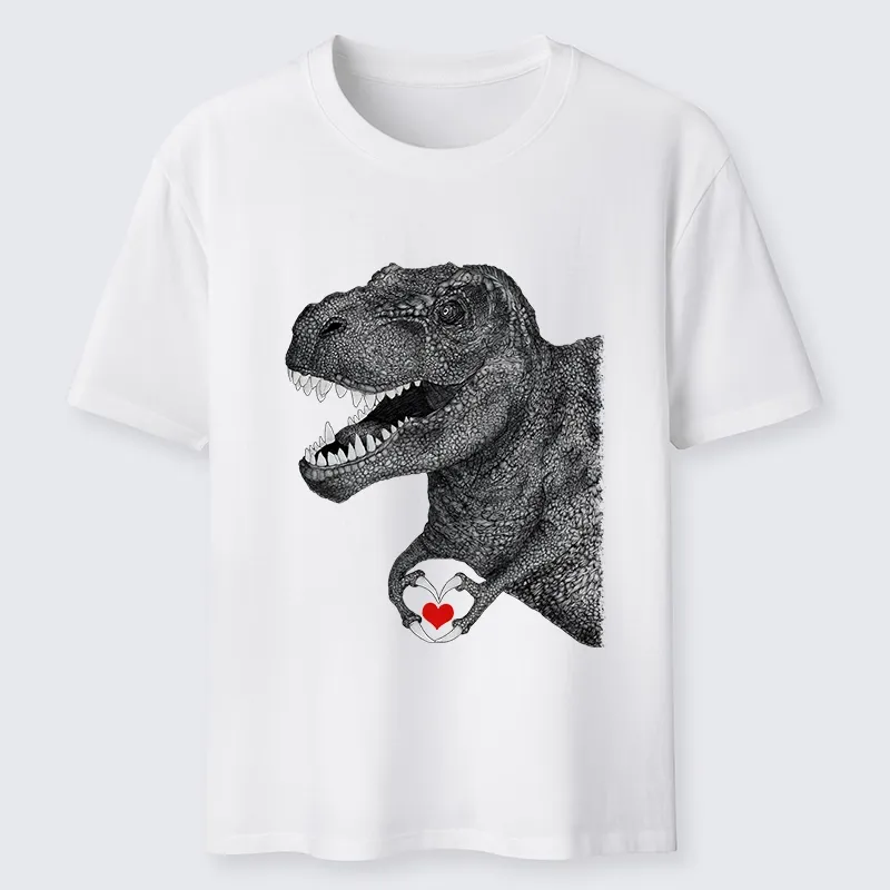 Tokyo-Tiger Dinosaur Making A Heart Shape Classic T-Shirt Sale