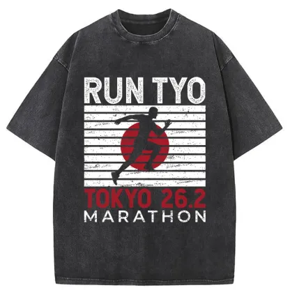 Tokyo-Tiger Tokyo Marathon Washed T-Shirt