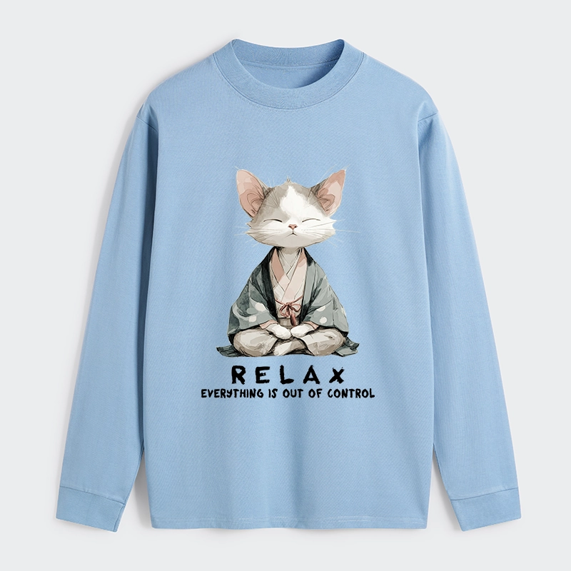 Tokyo-Tiger Zen Cat Relaxation，Everything's Out Of Control Classic Long Sleeve T-Shirt
