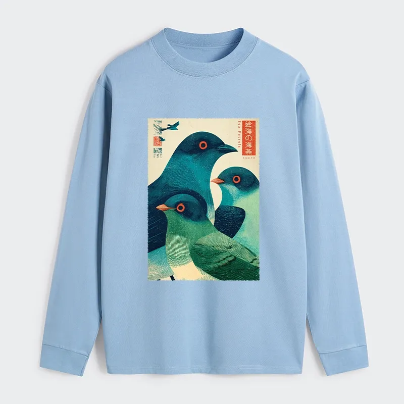 Tokyo-Tiger Petrels Of The Painted Sea Classic Long Sleeve T-Shirt