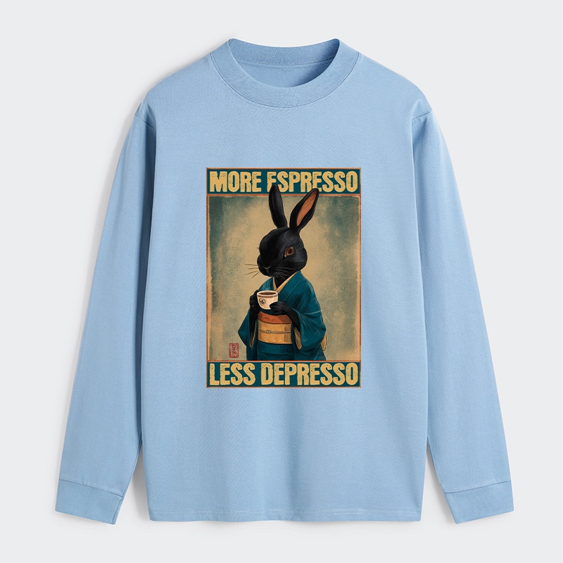 Tokyo-Tiger More Espresso Less Depresso Rabbit Classic Long Sleeve T-Shirt