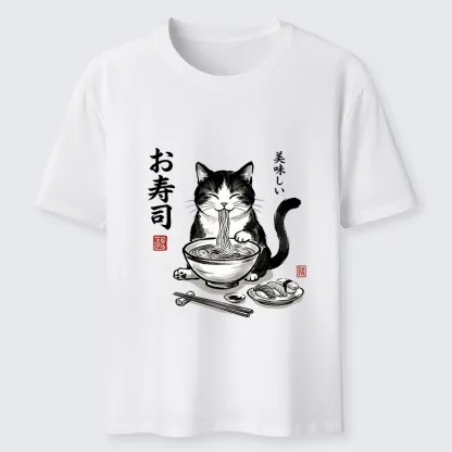 Tokyo-Tiger Cats Eat Japanese Food Classic T-Shirt