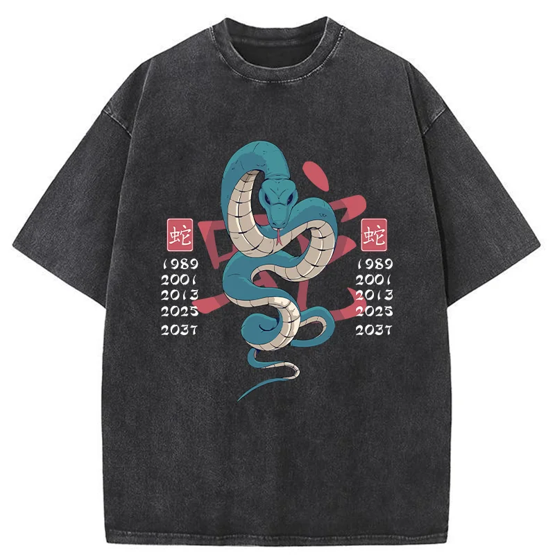 Tokyo-Tiger Celebrate The Years Of The Snake Washed T-Shirt