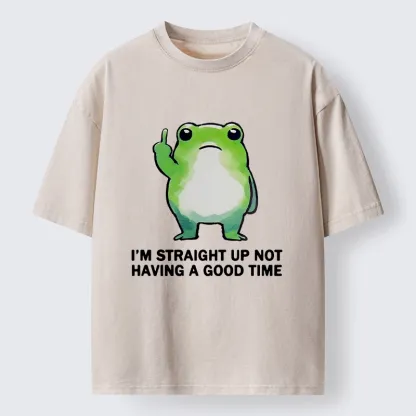 Tokyo-Tiger Grumpy Frog’s Bad Mood Washed T-Shirt